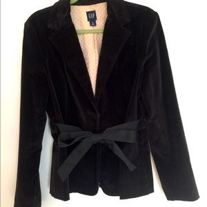 Gap Black Velvet Jacket Sz 14